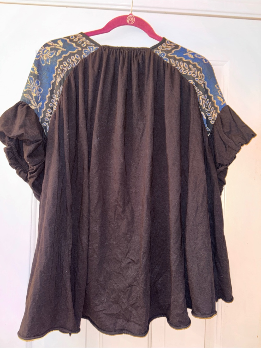 Free People Black Tunic with Blue Embroidered Yoke - Picture 7 of 7